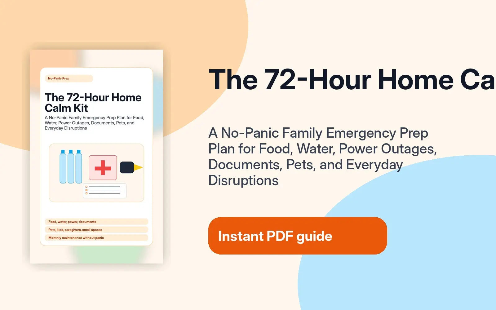 72-Hour Calm Kit PDF — Family Emergency Preparedness Guide