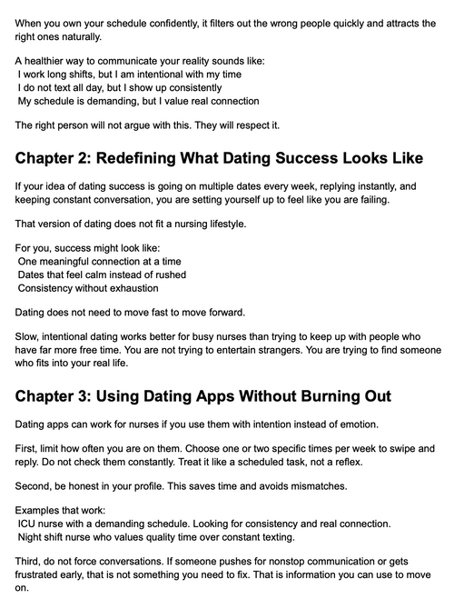 Dating as a Busy Nurse PDF — redefining dating success, using apps without burnout, and owning your schedule